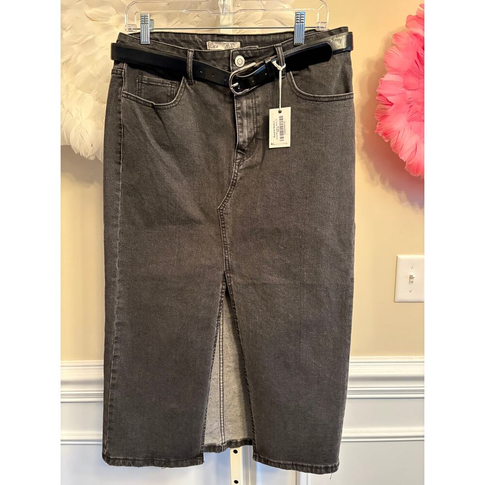 DEX BLACK DENIM JEAN MAXI SKIRT SIZE 32 NWT